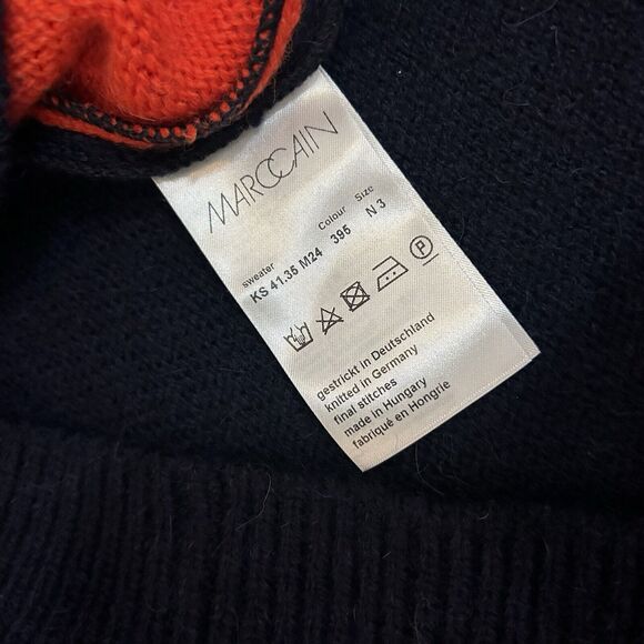 MARC CAIN Wool Alpaca Sweater Skiing Alpine 80s Color Block Size N3 US Medium - Picture 6 of 8